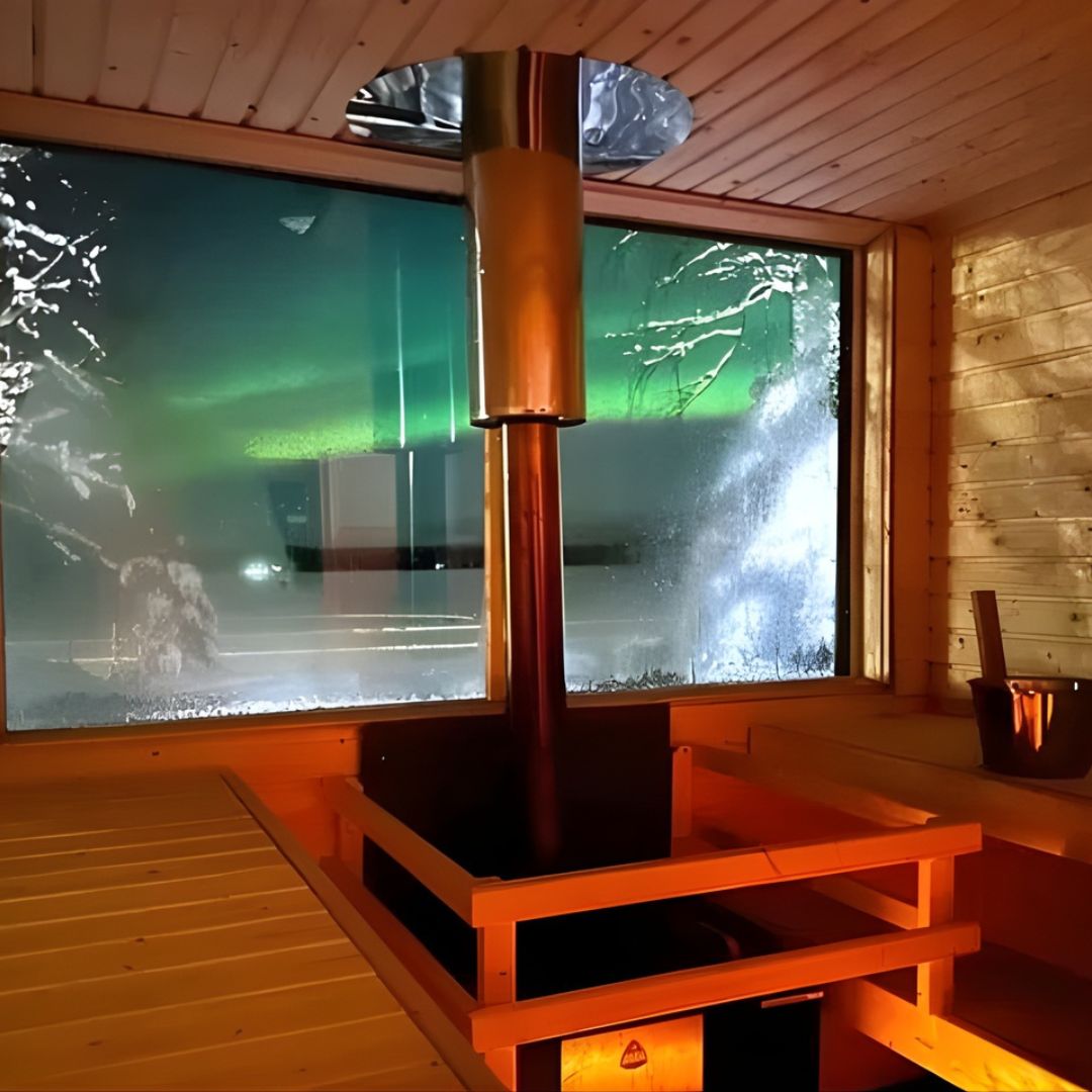 Wooden Heated Sauna and Ice Swimming