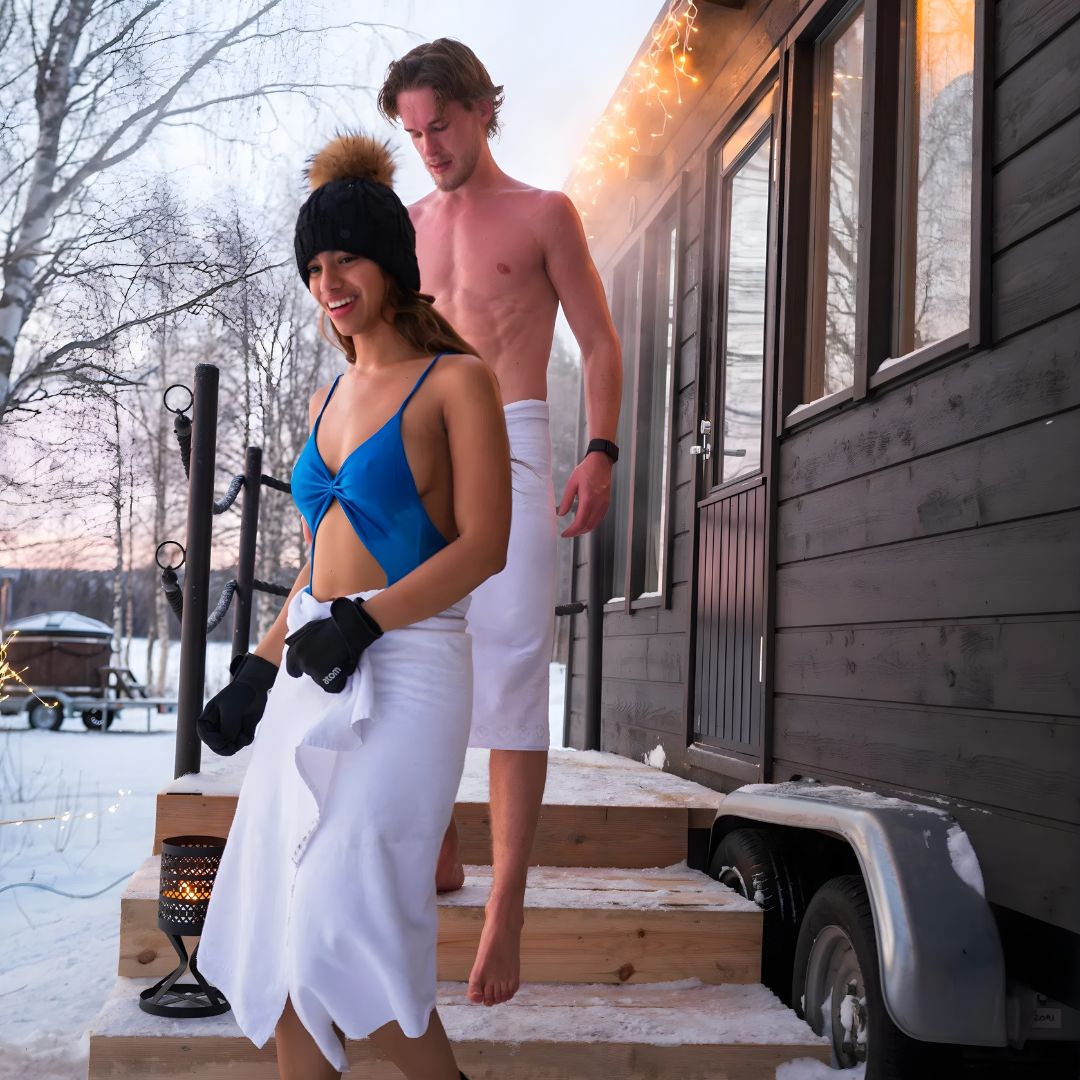 Wooden Heated Sauna and Ice Swimming