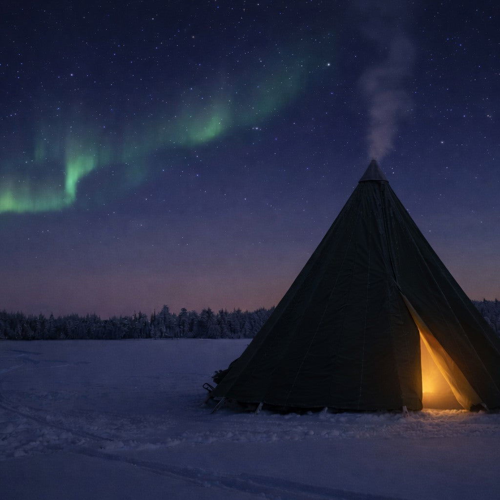 Evening Ice Fishing at Niesikivalo - Arctic Night Experience