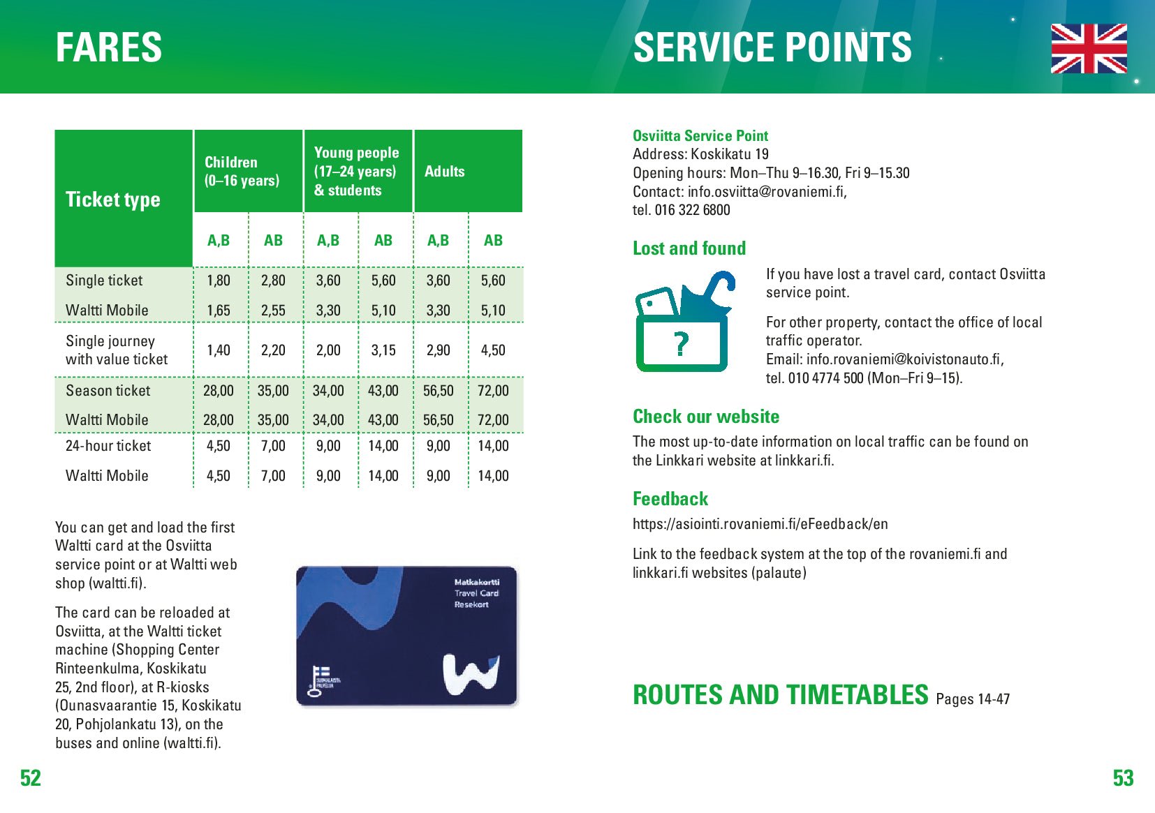 Rovaniemi public transport fares and service points guide for Public transport Rovaniemi by Rovaniemi City