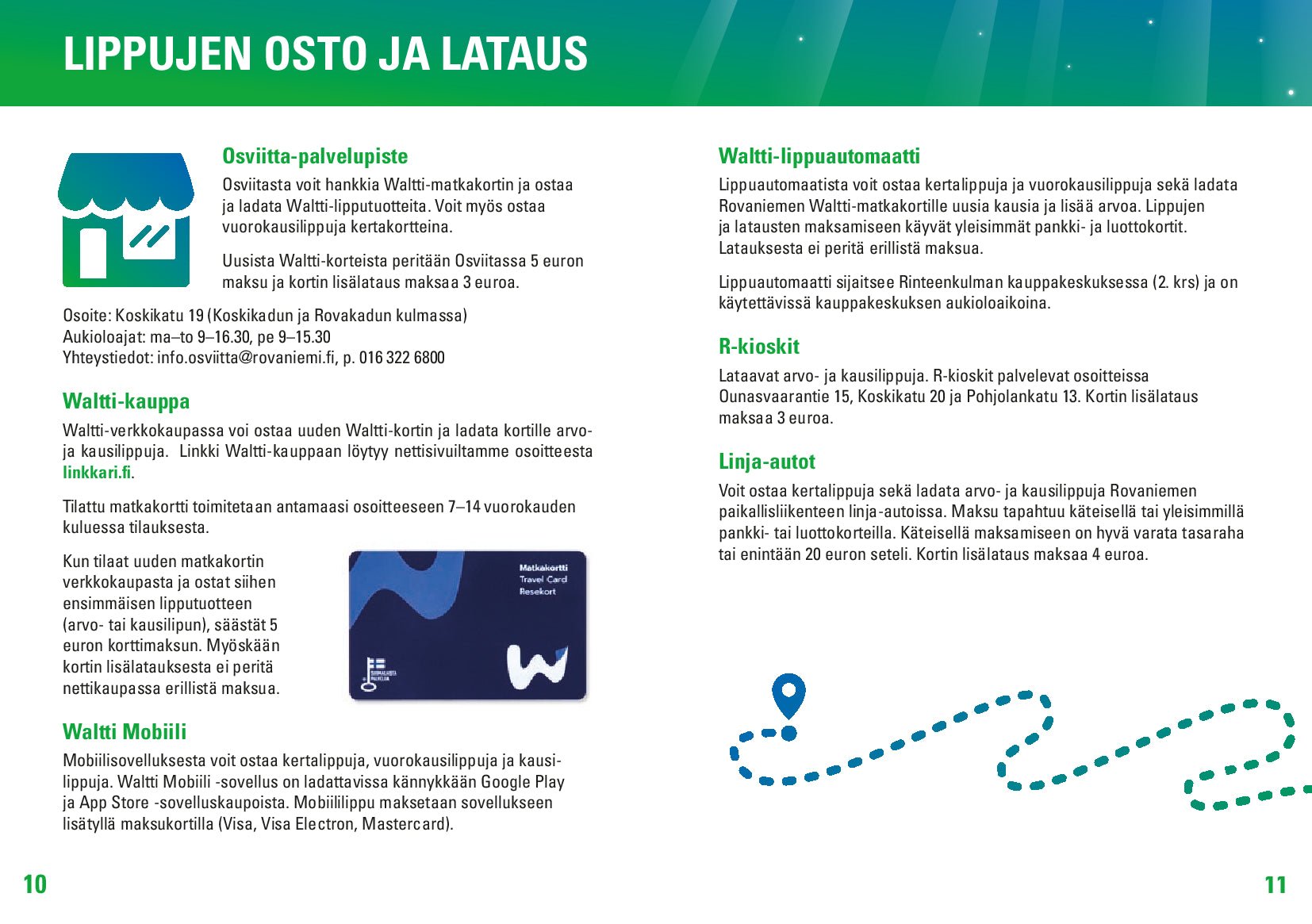 Public transport Rovaniemi ticket purchase options and schedule information page by Rovaniemi City