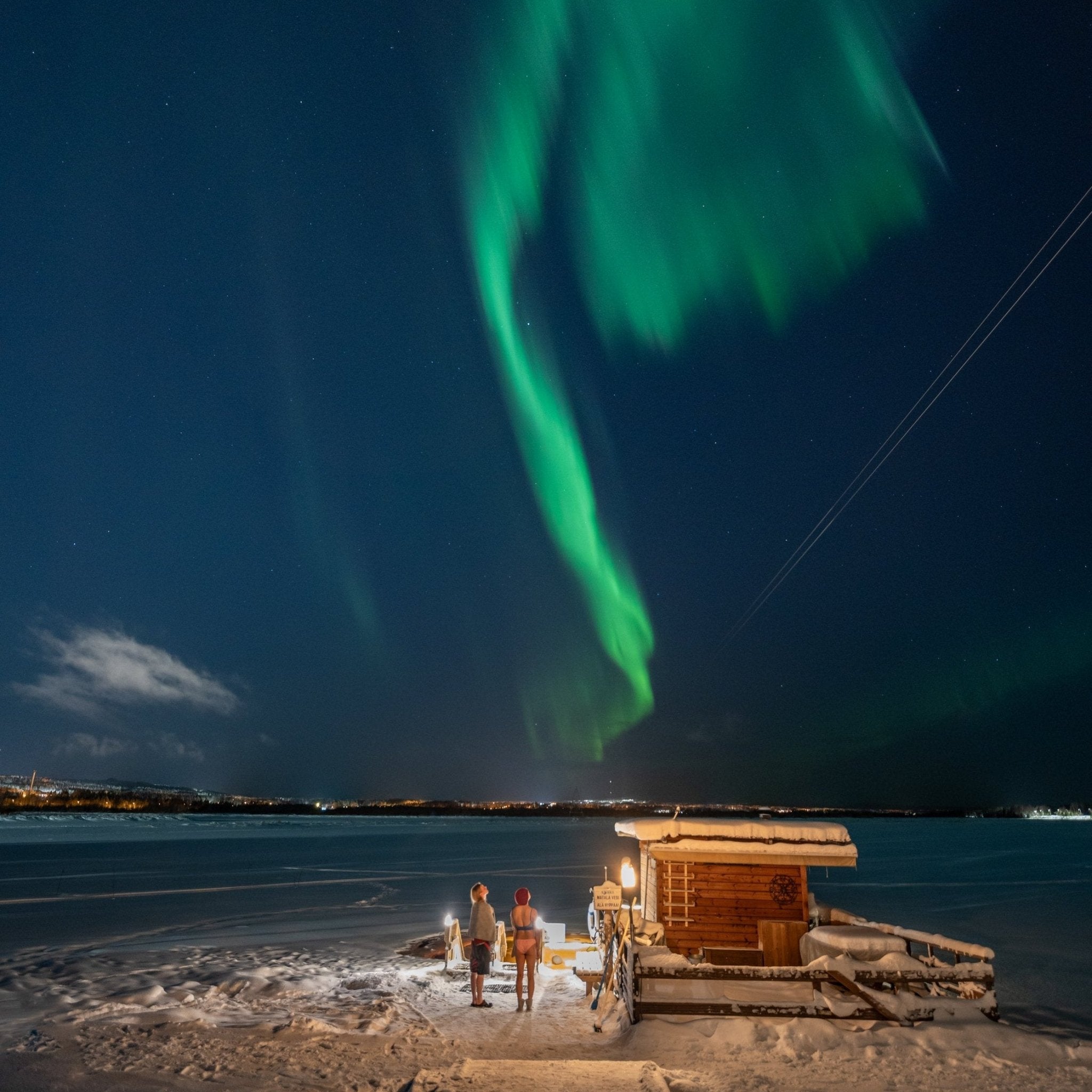 Nparts City Guide Roiske Sauna and cold pool dip northern lights